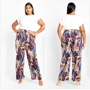 City Chic Mara Multicolor Wide Leg Pants. Size 20
